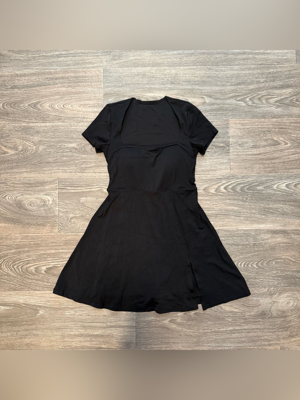 *like new* athletic fit & flare square neck mini dress